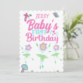Invitation Baby Girl Premier anniversaire  (Debout devant)