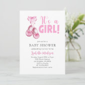 Invitation Baby Girl Shower C'est une fille rose (Debout devant)
