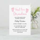 Invitation Baby Girl Shower First Time Grandma (Debout devant)