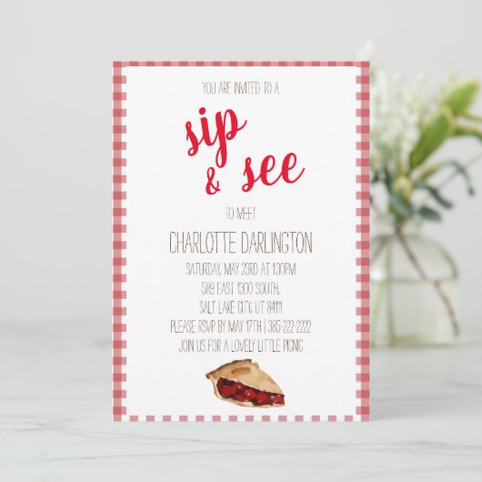 Invitation Baby Girl Simple rustique mignon aquarelle sieste (Debout devant)