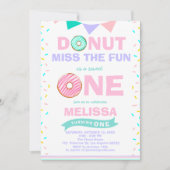 Invitation Baby Girl Sprinkings Anniversaire Donut Miss The F (Devant)