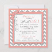 Invitation Baby Girl Tutu Chevron Baby shower d'impression (Dos)