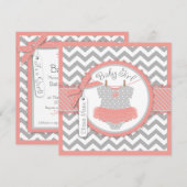 Invitation Baby Girl Tutu Chevron Baby shower d'impression (Devant / Derrière)