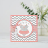 Invitation Baby Girl Tutu Chevron Baby shower d'impression (Debout devant)
