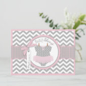 Invitation Baby Girl Tutu Chevron Baby shower d'impression (Debout devant)