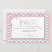 Invitation Baby Girl Tutu Chevron Baby shower d'impression (Dos)