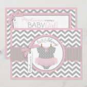 Invitation Baby Girl Tutu Chevron Baby shower d'impression (Devant / Derrière)