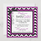 Invitation Baby Girl Tutu Chevron Baby shower d'impression (Dos)