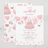 Invitation Baby Girl Valentine Baby shower (Devant / Derrière)