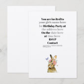 Invitation - Baby Girls 1er anniversaire fête (Devant / Derrière)