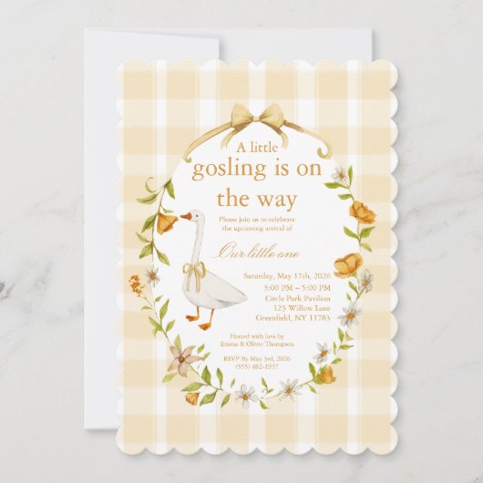 Invitation baby gosling yellow- neutral gender (Devant)