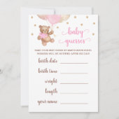 Invitation Baby Guesses Jeu Baby shower Teddy Bear (Devant)