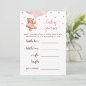 Invitation Baby Guesses Jeu Baby shower Teddy Bear (Debout devant)