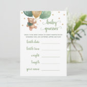 Invitation Baby Guesses Jeu Baby shower Teddy Bear Card (Debout devant)