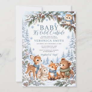 Invitation Baby, il fait froid dehors Baby Shower hivernal en