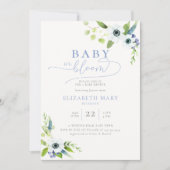 Invitation Baby in Bloom Anemones Floral Boy Baby shower (Devant)