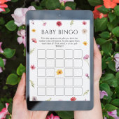 Invitation Baby in Bloom Baby shower Bingo Game Card