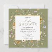 Invitation Baby in Bloom Baby shower Fleur sauvage (Devant)