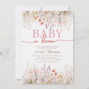 Invitation Baby in Bloom Baby shower fleur sauvage