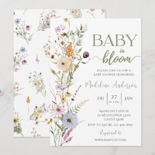 Invitation Baby in Bloom Baby-Shower Fleur Sauvage