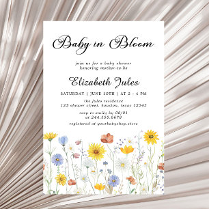 Invitation Baby in Bloom Baby shower Fleur sauvage