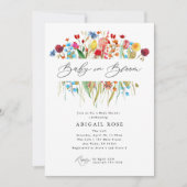 Invitation Baby in Bloom Baby shower Fleur sauvage Pré (Devant)