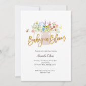 Invitation Baby in Bloom Baby-Shower Fleurs des Champs (Devant)