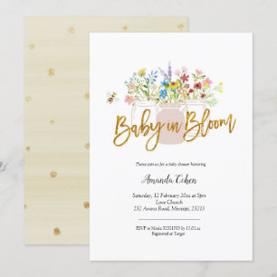 Invitation Baby in Bloom Baby-Shower Fleurs des Champs