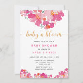Invitation Baby in Bloom Baby shower Floral QR Code Registre (Devant)