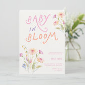 Invitation Baby in Bloom Baby Shower Pink (Debout devant)