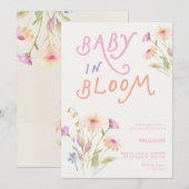 Invitation Baby in Bloom Baby Shower Pink (Devant / Derrière)