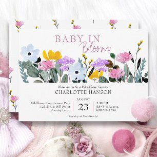 Invitation Baby in Bloom Baby Shower Prairie Fleurie