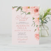 Invitation Baby In Bloom Baby shower Printemps été fleuri (Debout devant)