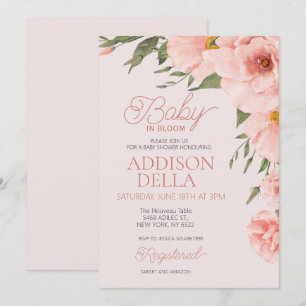 Invitation Baby In Bloom Baby shower Printemps été fleuri