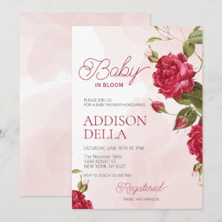 Invitation Baby In Bloom Baby Shower Printemps été floral
