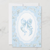 Invitation Baby in Bloom Blue Bow Floral Boy Baby Shower (Dos)