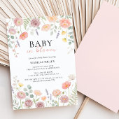 Invitation Baby In Bloom Blush & Teal Spring Floral Shower 
