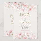 Invitation Baby in Bloom Blush Wildflower Baby Shower Girl (Devant / Derrière)