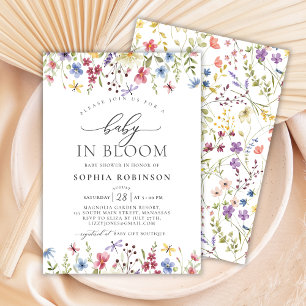 Invitation Baby in Bloom Boho Baby shower Fleur sauvage