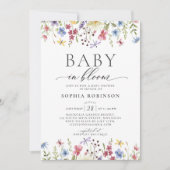 Invitation Baby in Bloom Boho Baby shower Fleur sauvage (Devant)