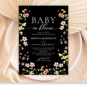 Invitation Baby in Bloom Boho Chic Fleur sauvage Baby shower