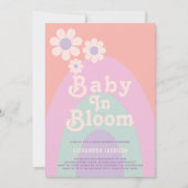 Invitation Baby in Bloom Boho Daisy Rainbow Baby shower (Devant)