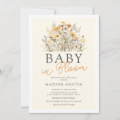 Invitation Baby In Bloom Boho Fête de Bébé aux Fleurs Sauvage (Devant)