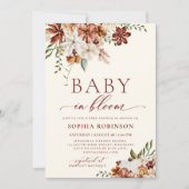 Invitation Baby in Bloom Boho Fleur sauvage Baby shower rusti (Devant)