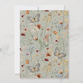 Invitation Baby in Bloom Boho Fleur sauvage Baby shower vert (Dos)