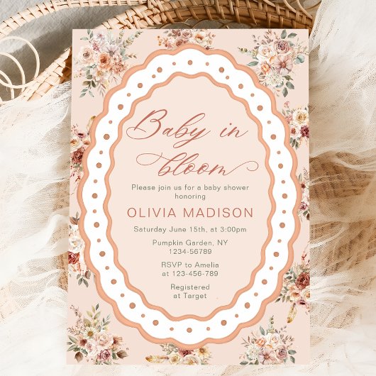 Invitation Baby in Bloom Boho Floral Baby Shower