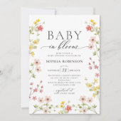 Invitation Baby in Bloom Boho Meadow Fleur sauvage Baby showe (Devant)