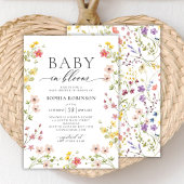 Invitation Baby in Bloom Boho Meadow Fleur sauvage Baby showe
