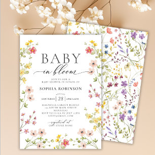 Invitation Baby in Bloom Boho Meadow Fleur sauvage Baby showe