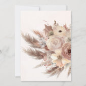 Invitation Baby in Bloom boho pampas herbe baby shower fille (Dos)